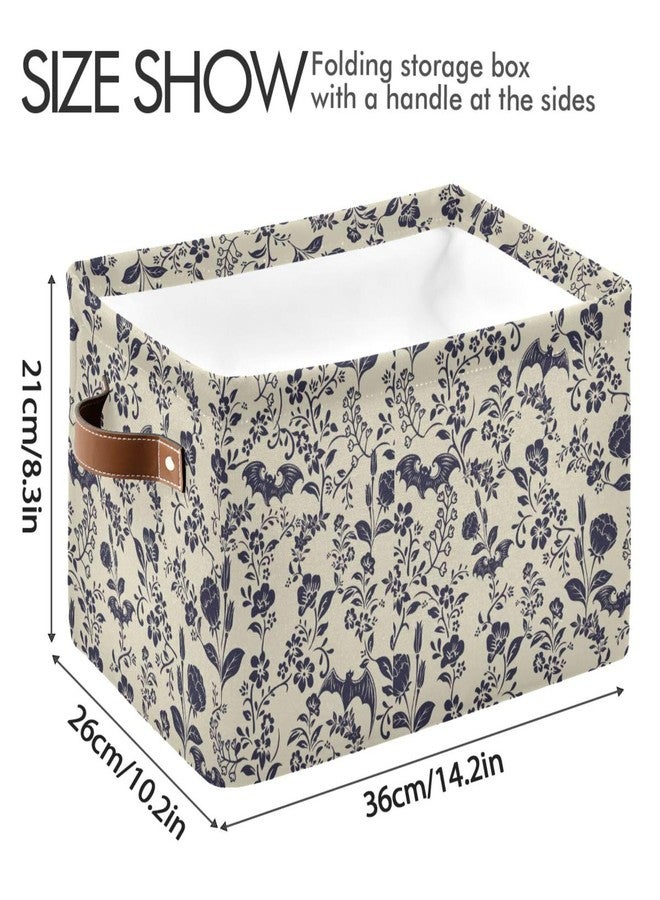 XUWU Storage Basket Bin Goth Bats Organizer Collapsible Shelf Basket Cube with Handle for Nursery Bedroom Bathroom - Image 3